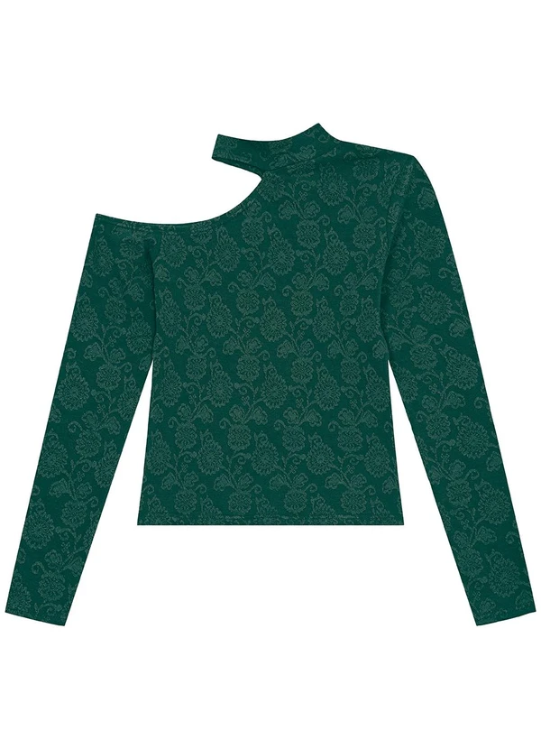 Enfim - Blusa Cut Out em Jacquard Floral Verde 3