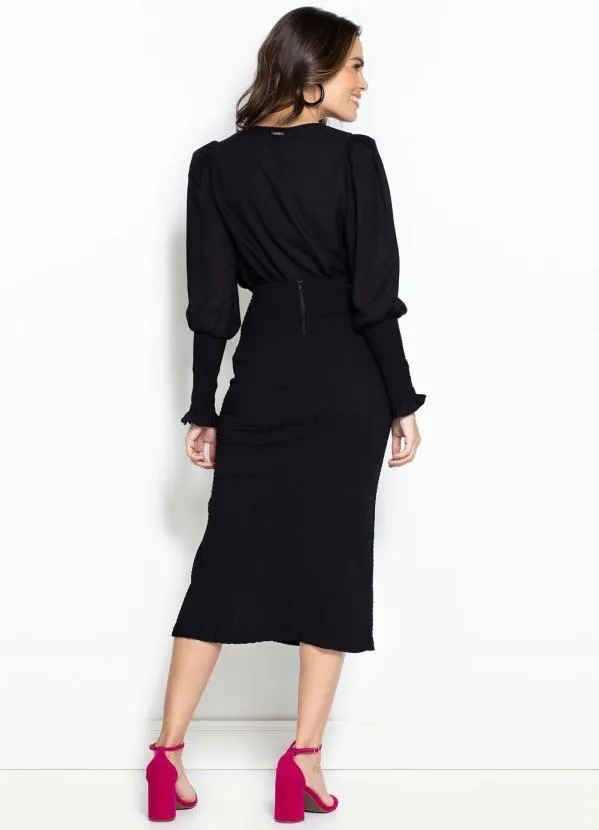 Forum - Blusa de Crepe Mangas Longas Preto 4