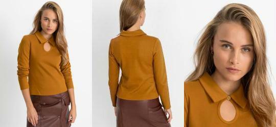 Blusa de Gola Terracota