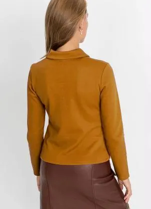 bonprix - Blusa de Gola Terracota - BONPRIX