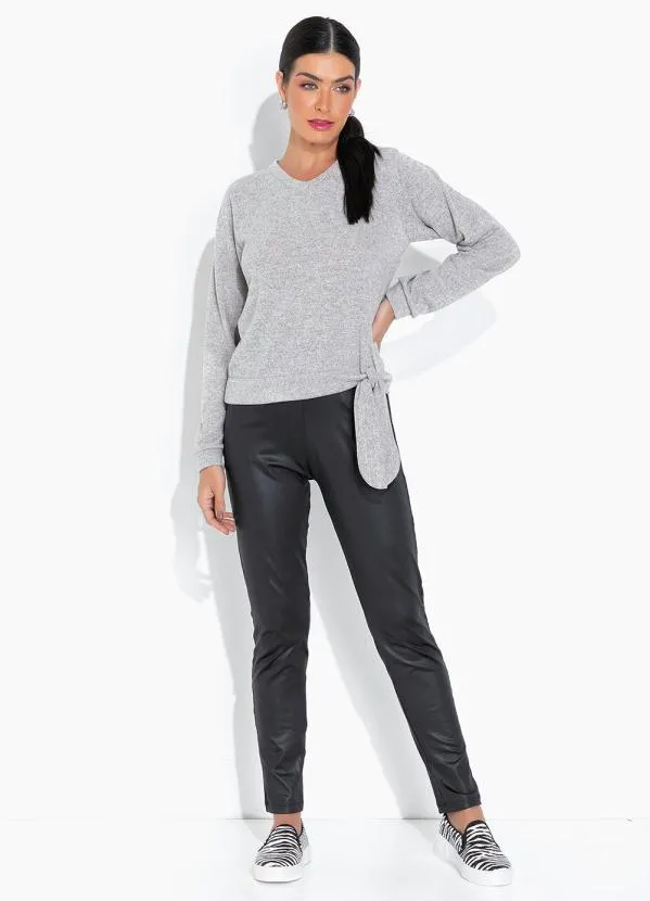 Queima Estoque - Blusa de Lanzinha com Amarração Mescla 4