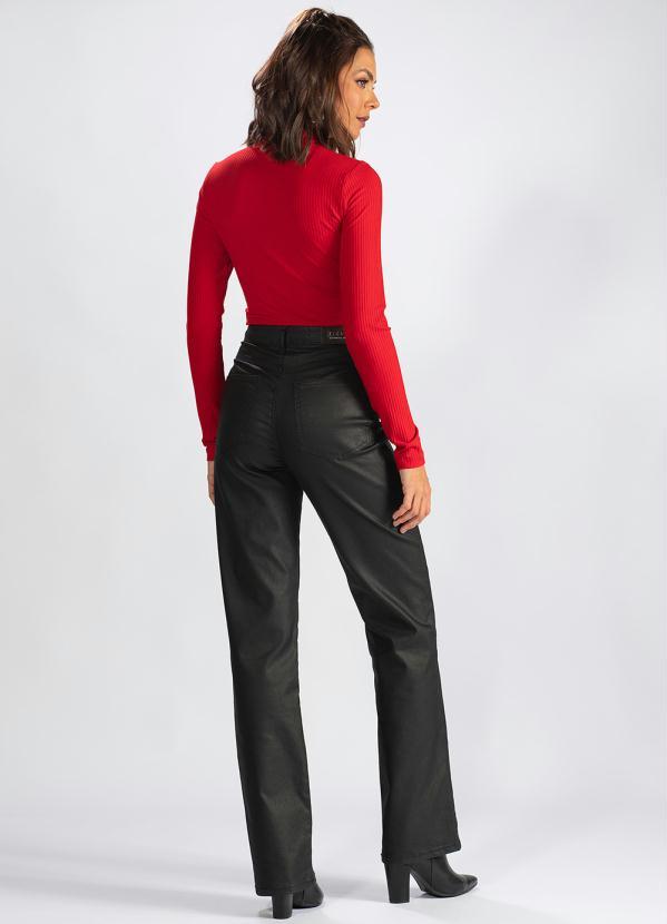 Colcci - Blusa de Malha Canelada Gola Alta Vermelho 4