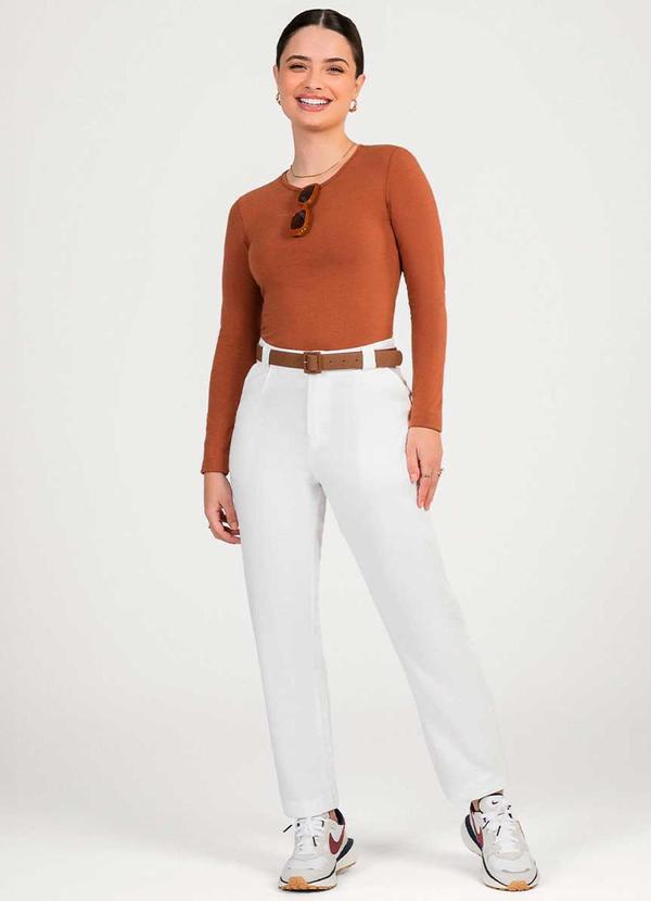 Cativa - Blusa de Manga Comprida Básica Marrom 2