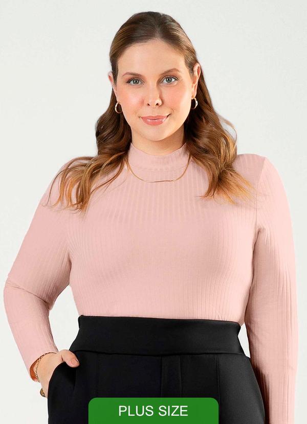 Cativa - Blusa de Manga Comprida Canelada Rosa