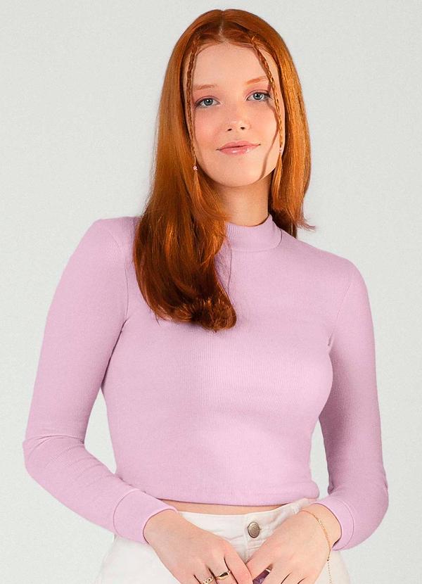 Cativa - Blusa de Manga Comprida Canelada Roxo