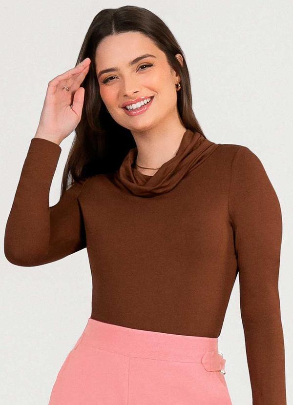 Cativa - Blusa de Manga Comprida Comfy Marrom