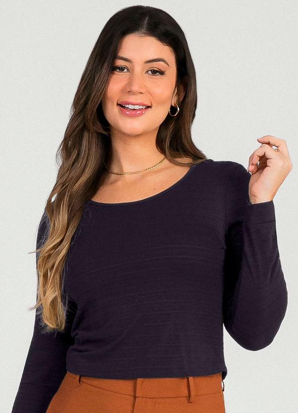 Cativa - Blusa de Manga Comprida Cropped Preto