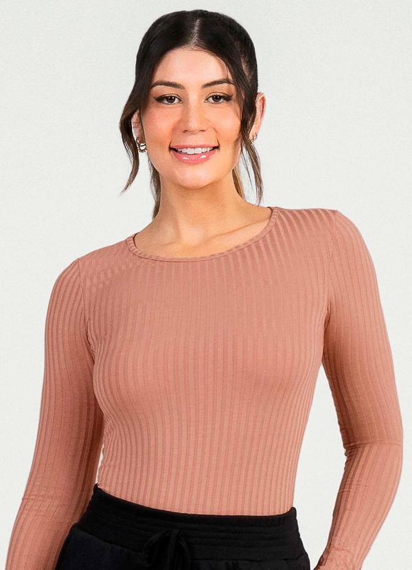 Cativa - Blusa de Manga Comprida Versátil Bege