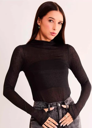 Sofie - Blusa de Manga Longa After Dusk em Tule Rendado P - SOFIE