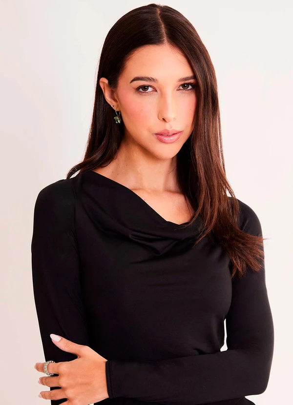 Sofie - Blusa de Manga Longa Allure em Malha Microfibra P