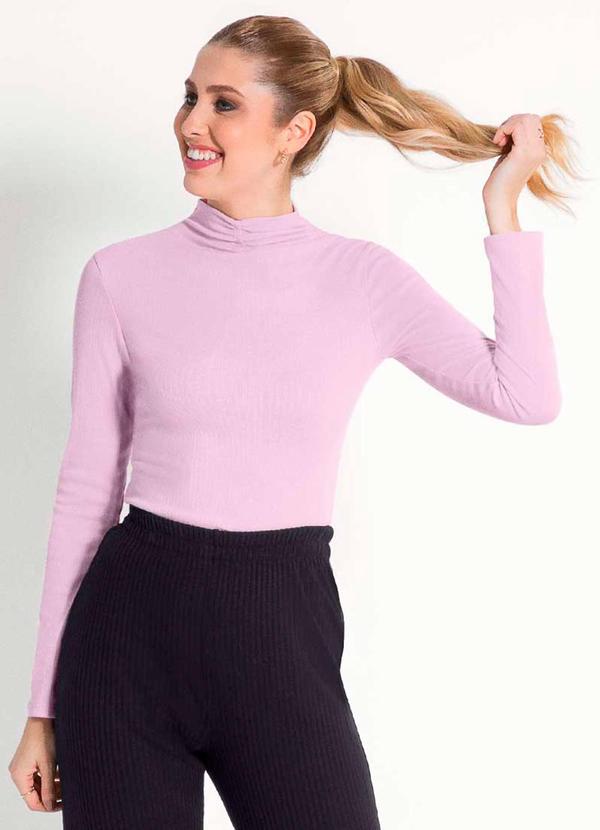 Habana - Blusa de Manga Longa com Franzido Roxo