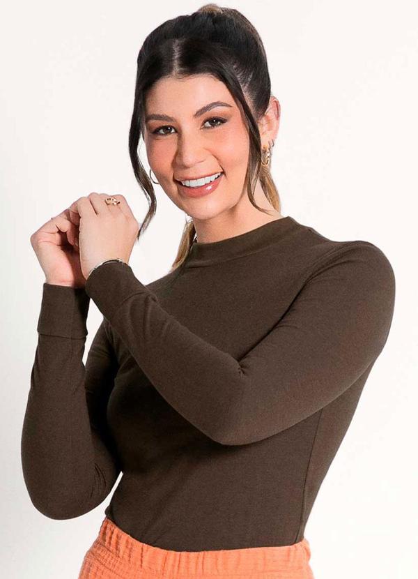 Habana - Blusa de Manga Longa com Gola Cinza