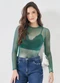 Sofie - Blusa de Manga Longa em Tule Verde - variação: Verde