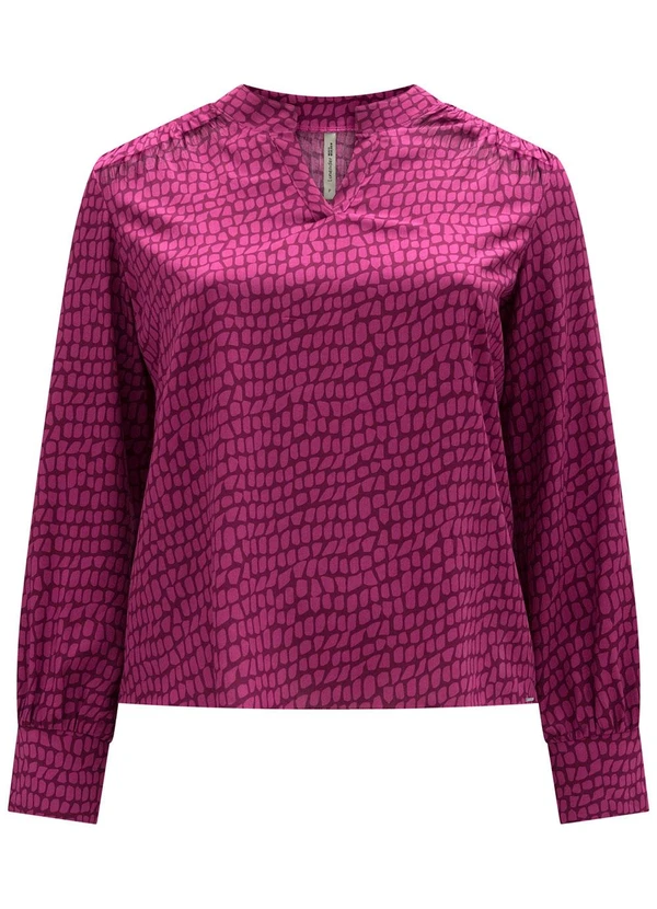 Lunender Mais Mulher - Blusa de Mangas Longas com Gola Padre Vermelho 6