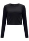 Lunender - Blusa de Mangas Longas com Gola Redonda Preto - variação: Preto