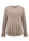 Lunender - Blusa de Mangas Longas em Malha Crepe Cinza - variação: Cinza