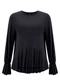 Lunender - Blusa de Mangas Longas em Malha Crepe Cinza - variação: Preto