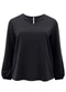 Lunender Mais Mulher - Blusa de Mangas Longas Plus Size em Malha Cinza - variação: Preto