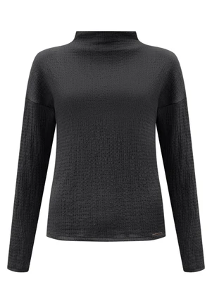 Lunender - Blusa de Mangas Longas Texturizada Cinza - LUNENDER