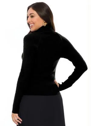 Doce Trama - Blusa de Tricot Preto - DOCE TRAMA
