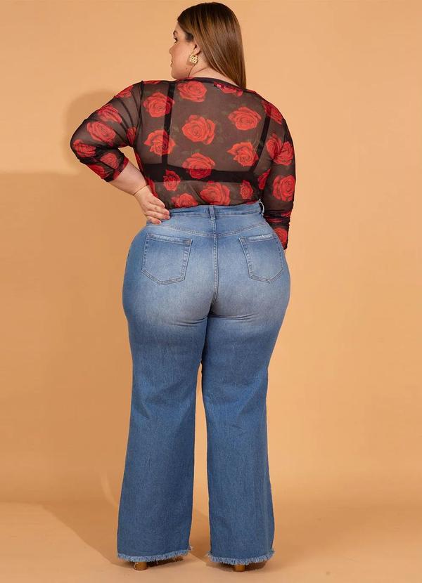 Outlet - Blusa de Tule Floral Preta 8