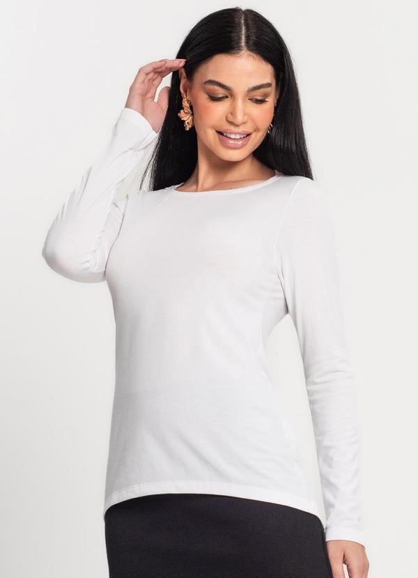 Rovitex - Blusa de Viscolight Básica Kohmar Branco