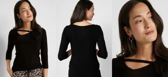 Blusa Decote Assimtrico Preta