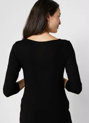 bonprix - Blusa Decote Assimétrico Preta - BONPRIX