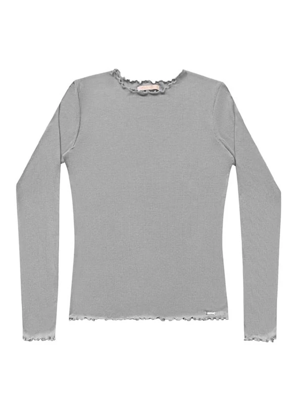 Angel - Blusa Decote Redondo M/Longa Basic Cinza 3