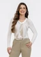 Habana - Blusa Decote V em Misturinha Off White - variação: Off White