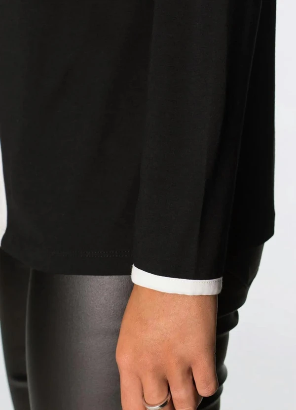 bonprix - Blusa Decote Vazado Preta 4