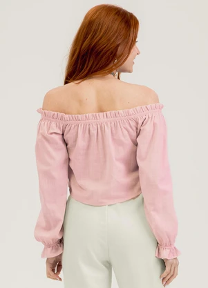 Cativa You - Blusa em Algodão  Rosa Claro - CATIVA YOU