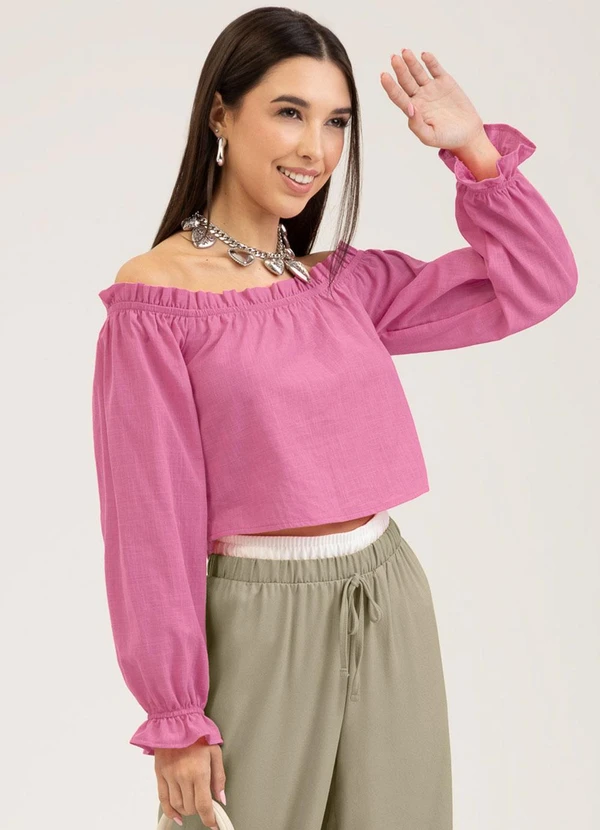 Cativa You - Blusa em Algodão Rosa