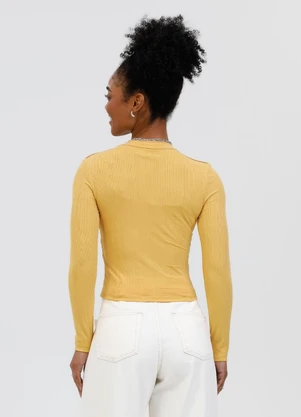 Habana - Blusa em Canelado Amarelo Médio - HABANA
