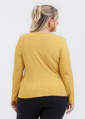 Habana - Blusa em Canelado Amarelo Médio - HABANA