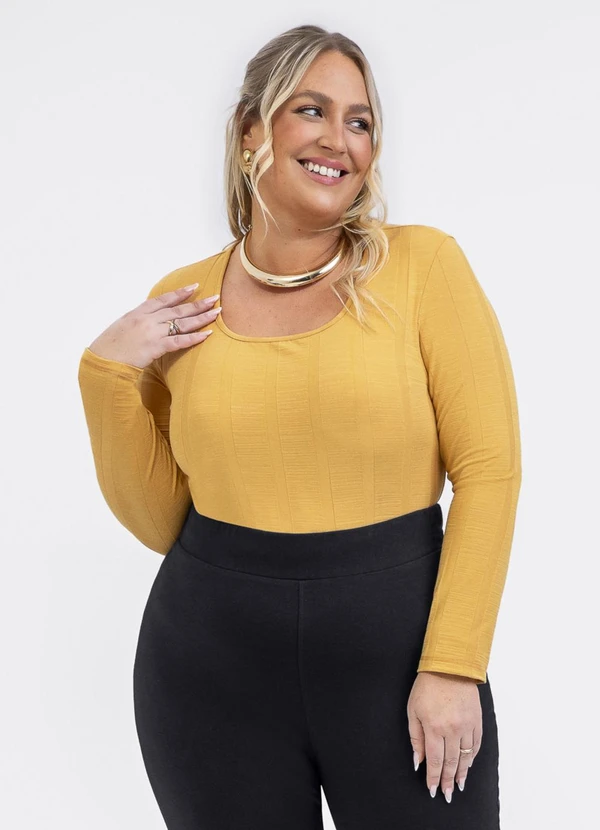 Habana - Blusa em Canelado Amarelo Médio