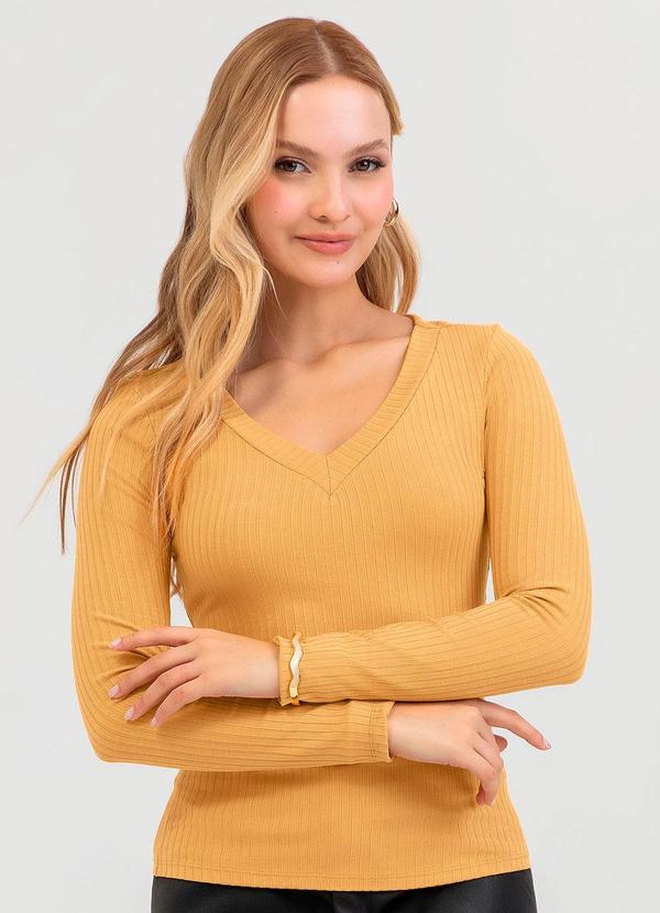 Cativa - Blusa em Canelado Amarelo