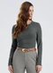 Gris - Blusa em Canelado Aveludado Cinza - variação: Cinza