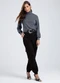 Gris - Blusa em Canelado Aveludado  Cinza - variação: Cinza