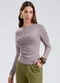 Gris - Blusa em Canelado Aveludado Verde Claro - variação: Lilás