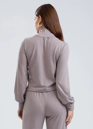 Gris - Blusa em Canelado Aveludado  Lilás - GRIS