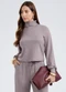 Gris - Blusa em Canelado Aveludado  Cinza - variação: Lilás