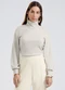 Gris - Blusa em Canelado Aveludado  Cinza - variação: Off White