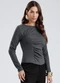 Gris - Blusa em Canelado Aveludado Verde Claro - variação: Preto