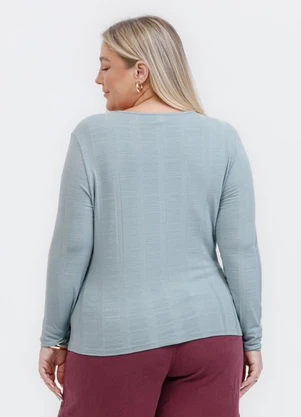 Habana - Blusa em Canelado Azul Claro - HABANA