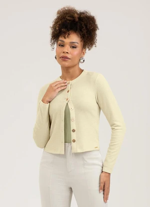 Cativa - Blusa em Canelado  Bege - CATIVA