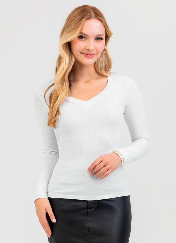 Cativa - Blusa em Canelado Branco