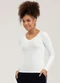Cativa - Blusa em Canelado  Marrom Escuro - variação: Branco