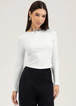 Cativa You - Blusa em Canelado  Branco - CATIVA YOU