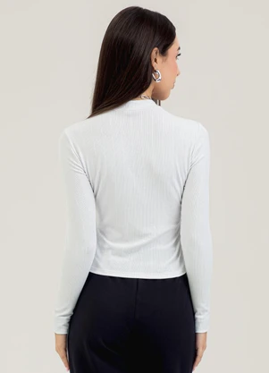 Cativa You - Blusa em Canelado  Branco - CATIVA YOU